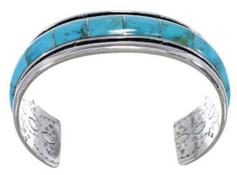 Turquoise Inlay Sterling Silver Cuff Bracelet EX41616